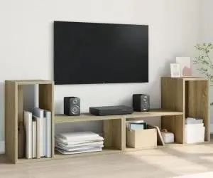 vidaXL Dulap TV, 2 buc., stejar sonoma, 75x30x50 cm, lemn prelucrat