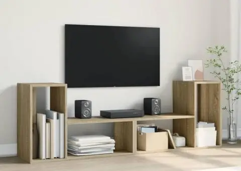 Dulap TV, 2 buc., stejar sonoma, 75x30x50 cm, lemn prelucrat - 3/5