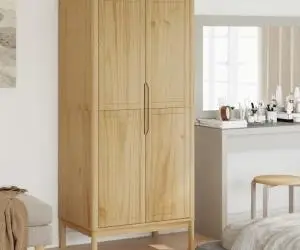 vidaXL Șifonier "FLORO", maro ceruit, 77x53x171 cm, lemn masiv pin