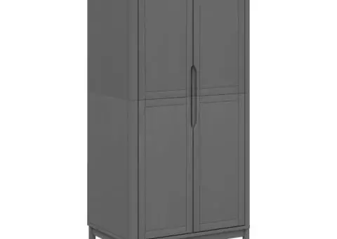 Șifonier "FLORO", gri, 77x53x171 cm, lemn masiv pin - 2/5