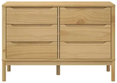 Comodă cu sertare „FLORO”, maro ceruit, lemn masiv de pin - 5/5