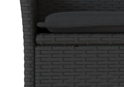 Set mobilier de grădină cu perne 3 piese negru poliratan&sticlă - 5/5