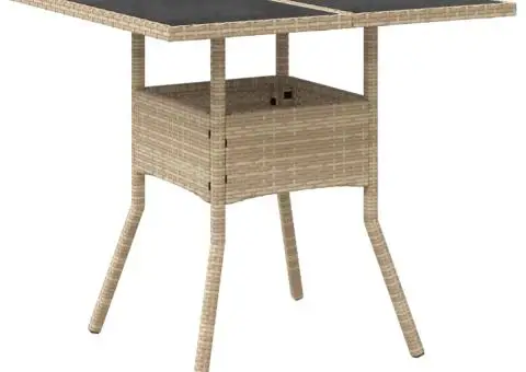 Set mobilier de grădină cu perne 5 piese bej poliratan & sticlă - 4/5