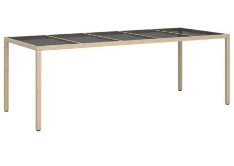 Set mobilier de grădină cu perne 9 piese bej poliratan & sticlă - 4/5