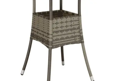 Set mobilier de grădină cu perne 5 piese gri poliratan & sticlă - 4/5