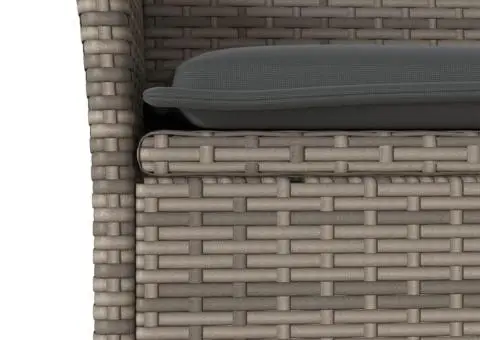 Set mobilier de grădină cu perne 5 piese gri poliratan & sticlă - 5/5