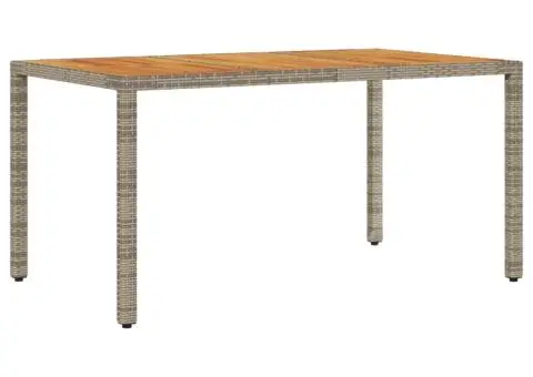 Set mobilier grădină cu perne 7 piese gri poliratan/lemn acacia - 4/5