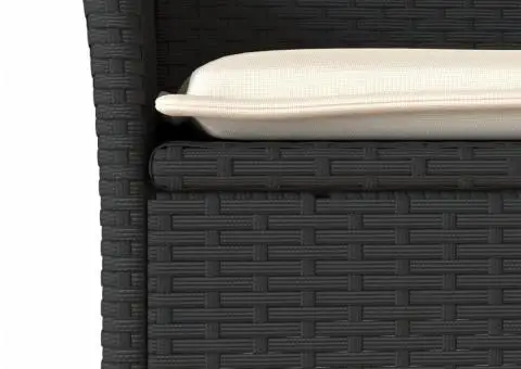 Set mobilier de grădină cu perne 7 piese negru poliratan&sticlă - 5/5