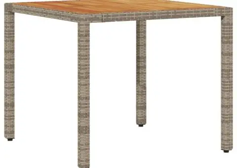 Set mobilier grădină cu perne 5 piese gri poliratan/lemn acacia - 4/5