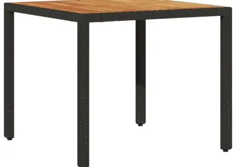 Set mobilier grădină perne 3 piese negru poliratan/lemn acacia - 4/5