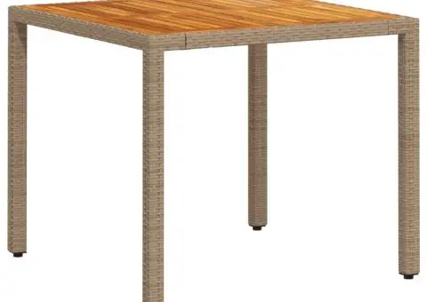 Set mobilier grădină cu perne 3 piese bej poliratan/lemn acacia - 4/5