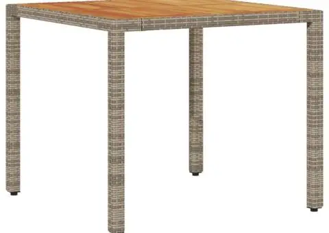 Set mobilier grădină cu perne 5 piese gri poliratan/lemn acacia - 4/5