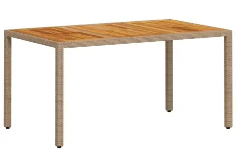 Set mobilier grădină cu perne 5 piese bej poliratan/lemn acacia - 4/5