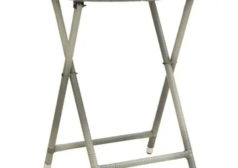 Set bistro cu perne, 3 piese, gri, poliratan și sticlă - 4/5