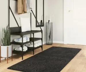 vidaXL Covor pufos "PAMPLONA" cu fire înalte antracit modern 80x200 cm