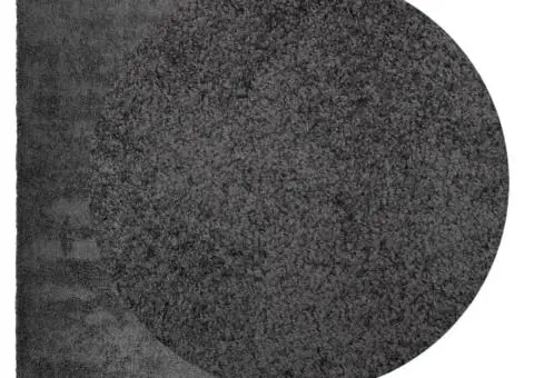 Covor pufos "PAMPLONA" cu fire înalte antracit modern 80x200 cm - 3/5