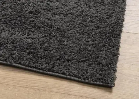 Covor pufos "PAMPLONA" cu fire înalte antracit modern 80x200 cm - 4/5