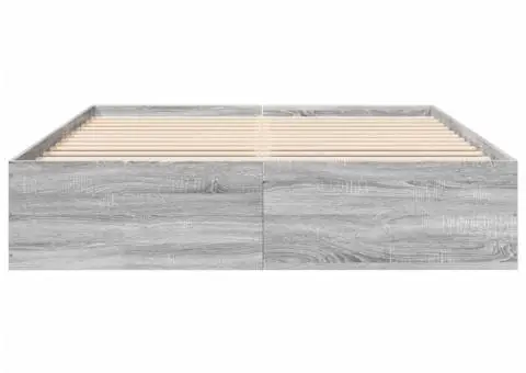 Cadru de pat, gri sonoma, 160x200 cm, lemn prelucrat - 4/5