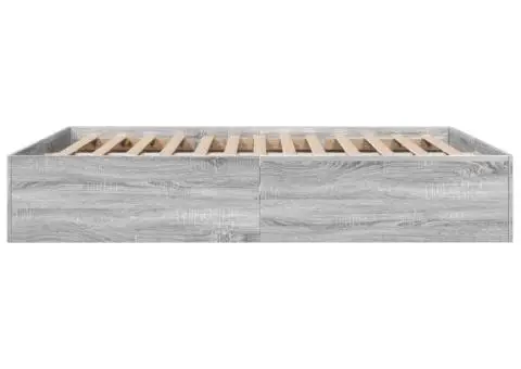 Cadru de pat, gri sonoma, 160x200 cm, lemn prelucrat - 5/5