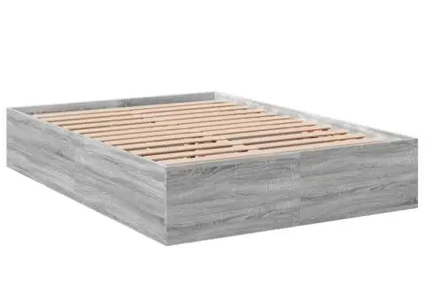 Cadru de pat, gri sonoma, 120x200 cm, lemn prelucrat - 3/5