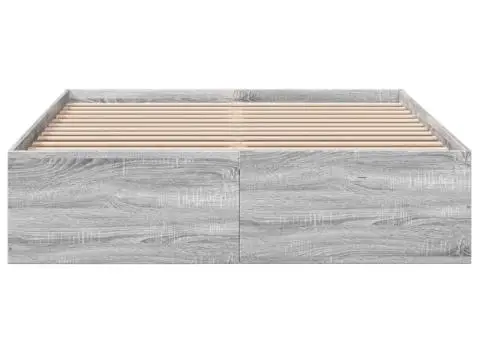 Cadru de pat, gri sonoma, 120x200 cm, lemn prelucrat - 4/5