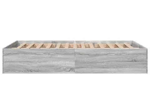 Cadru de pat, gri sonoma, 120x200 cm, lemn prelucrat - 5/5