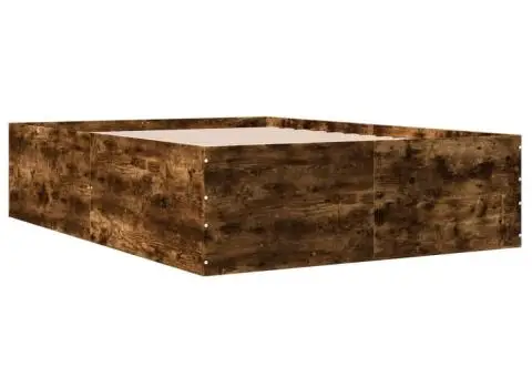 Cadru de pat, stejar fumuriu, 140x200 cm, lemn prelucrat - 3/5