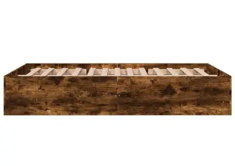 Cadru de pat, stejar afumat, 135x190 cm, lemn prelucrat - 5/5