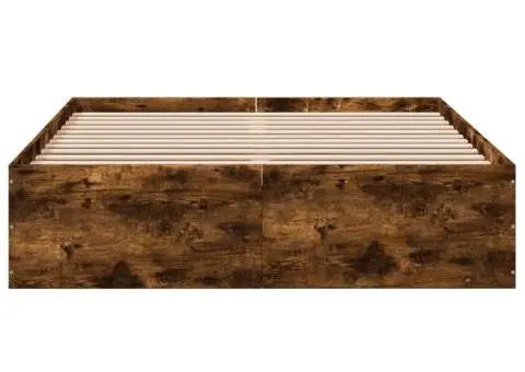 Cadru de pat, stejar fumuriu, 140x200 cm, lemn prelucrat - 4/5
