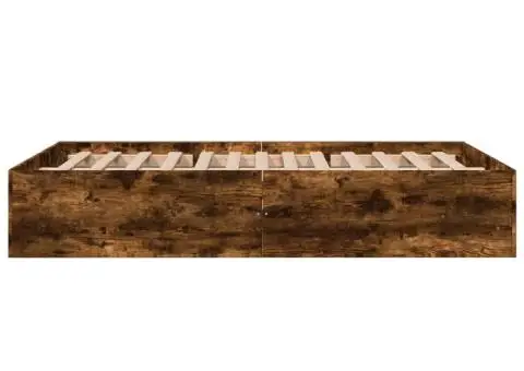 Cadru de pat, stejar fumuriu, 140x200 cm, lemn prelucrat - 5/5
