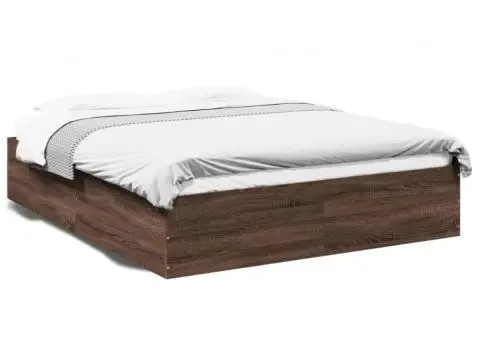 Cadru de pat, stejar maro, 150x200 cm, lemn prelucrat - 2/5