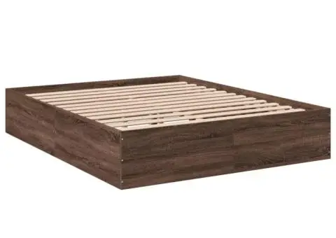 Cadru de pat, stejar maro, 150x200 cm, lemn prelucrat - 3/5