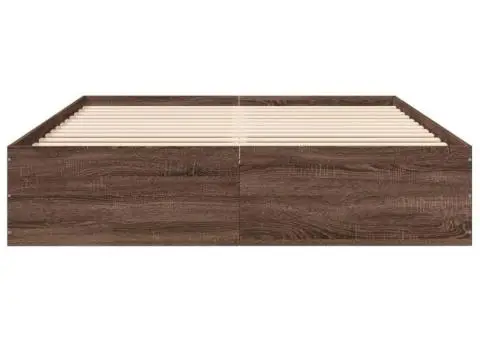 Cadru de pat, stejar maro, 150x200 cm, lemn prelucrat - 4/5