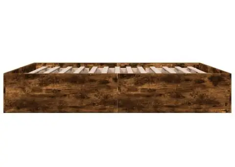 Cadru de pat, stejar fumuriu, 200x200 cm, lemn prelucrat - 5/5