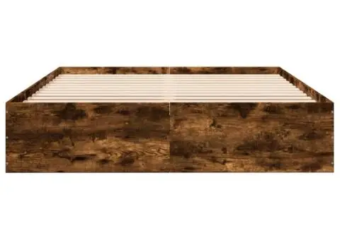 Cadru de pat, stejar fumuriu, 150x200 cm, lemn prelucrat - 4/5