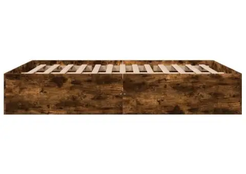 Cadru de pat, stejar fumuriu, 150x200 cm, lemn prelucrat - 5/5