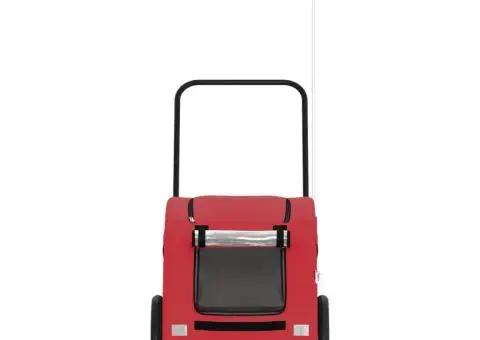 Remorcă de bicicletă animale companie, roșu, textil oxford/fier - 4/5