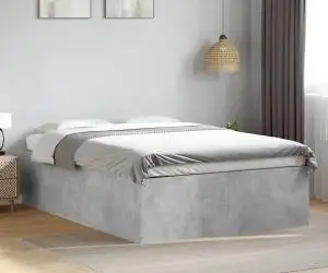 vidaXL Cadru de pat, gri beton, 120x200 cm, lemn prelucrat