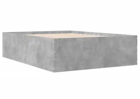 Cadru de pat, gri beton, 120x200 cm, lemn prelucrat - 3/5