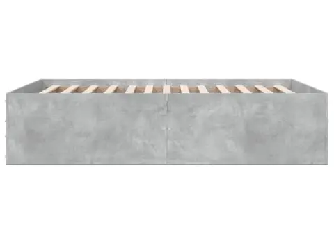 Cadru de pat, gri beton, 120x200 cm, lemn prelucrat - 5/5