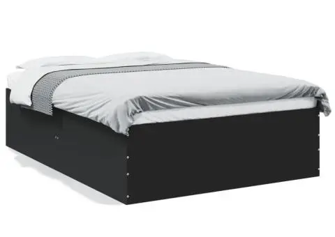 Cadru de pat, negru, 120x200 cm, lemn prelucrat - 2/5