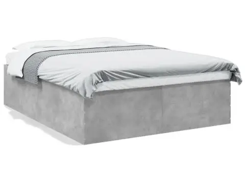 Cadru de pat, gri beton, 150x200 cm, lemn prelucrat - 2/5