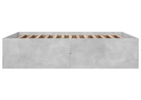Cadru de pat, gri beton, 150x200 cm, lemn prelucrat - 5/5