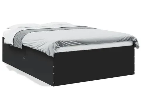 Cadru de pat, negru, 140x190 cm, lemn prelucrat - 2/5