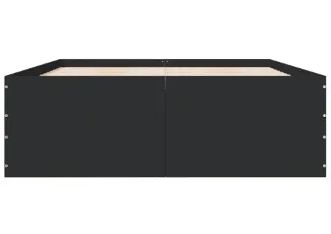 Cadru de pat, negru, 140x190 cm, lemn prelucrat - 4/5