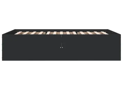 Cadru de pat, negru, 140x190 cm, lemn prelucrat - 5/5