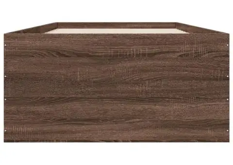 Cadru de pat, stejar maro, 90x200 cm, lemn prelucrat - 4/5