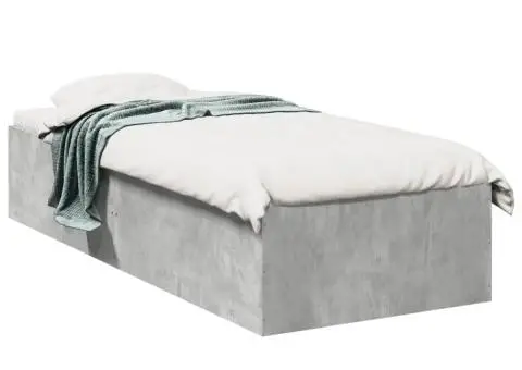 Cadru de pat, gri beton, 90x190 cm, lemn prelucrat - 1/5