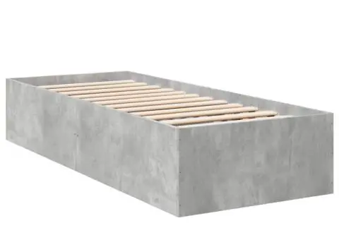 Cadru de pat, gri beton, 90x190 cm, lemn prelucrat - 2/5