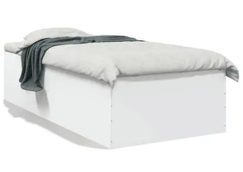 Cadru de pat, alb, 90x200 cm, lemn prelucrat - 2/5